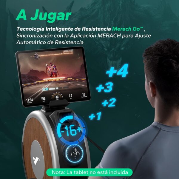MERACH Máquina de Remo Autoalimentada Mejorada, Máquina de Remo Magnética Ecológica para Uso Doméstico con 16 Niveles de Resistencia, Capacidad de Carga de 160KG, Fitness Verde - Image 3