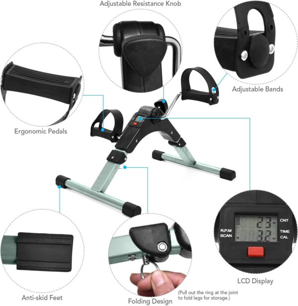 ZXLLAFT Portátil Stepper, Treadmill Cardio Steppers Máquina de piernas Equipo de Fitness Gimnasio en casa Ejercicio Mini Bicicleta giratoria con Pantalla LCD - Image 4