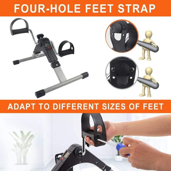 AMAZOM Ejercitador De Pedal Plegable para Debajo del Escritorio con Pantalla LCD, Mini Bicicleta Estática Magnética, Ejercitador De Recuperación con Resistencia Ajustable - Image 3