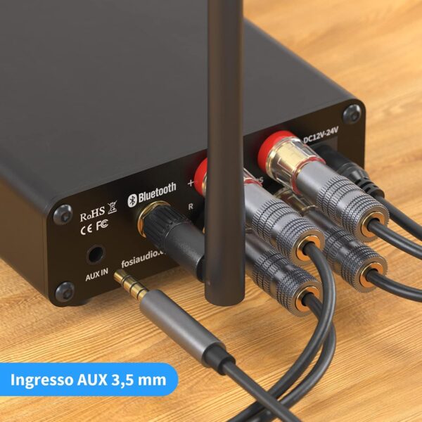 Fosi Audio BT10A Bluetooth 5.0 Amplificador de Audio Estéreo 2 Canales Clase D Mini Hi-Fi Integrado Amperio para Altavoces de Casa 50W x2 TPA3116 - Image 5