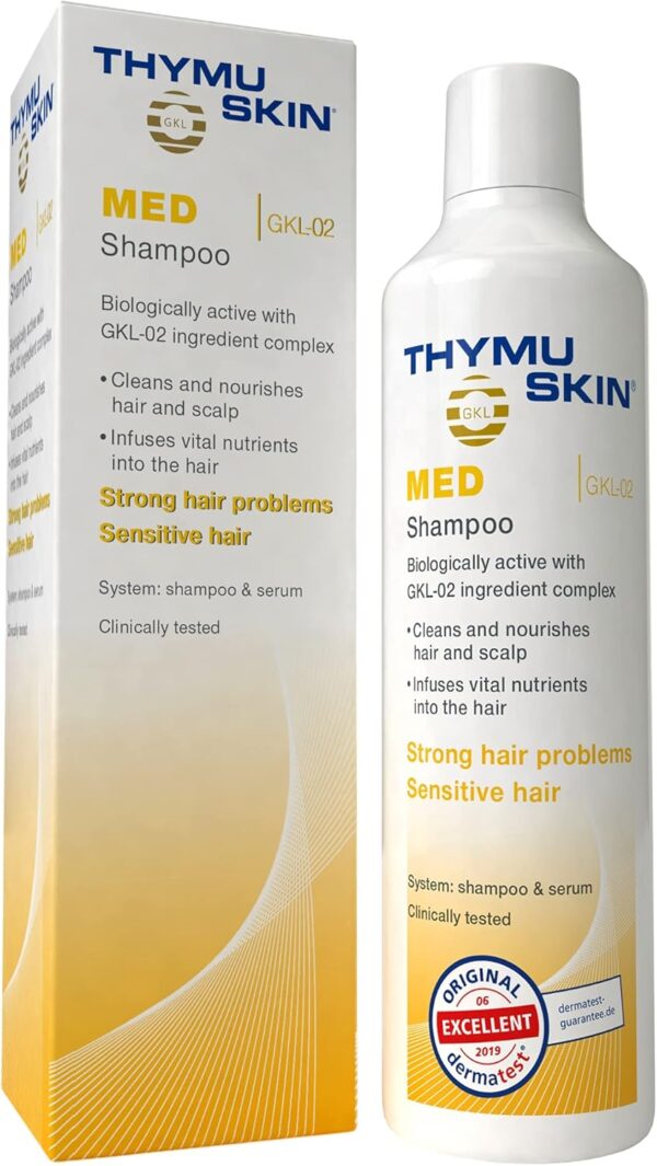 Thymuskin Med Shampoo - Champú avanzado de péptidos capilares para el crecimiento y densidad del cabello, solución para el cuidado del cabello con fórmula multipéptidos, champú hidratante para la