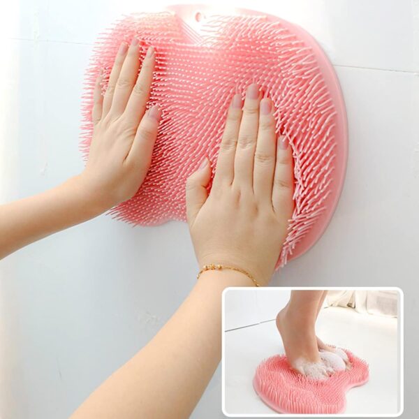 Alfombrilla de Ducha para pies, Exfoliante para pies y Espalda, Almohadilla de Masaje, Cepillo para pies, Limpiador masajeador con ventosas Antideslizantes, Almohadilla de Masaje de Silicona (D) - Image 6