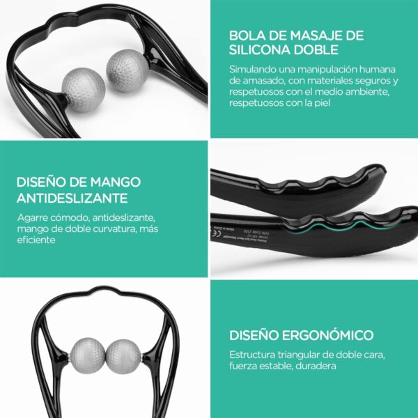 VOYOR Masajeador de Cuello Shiatsu, Masajeador Cervical y de Espalda, Masaje para Cervicales Hombros Manual Tejido Profundo Relajación para Alivio de Fatiga y Dolor MS110 - Image 5
