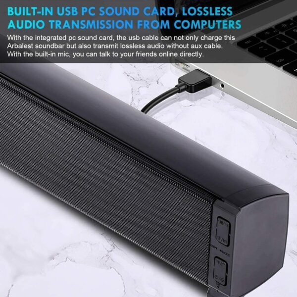 Yangers Altavoz inalámbrico Bluetooth 5.0 con Control Remoto Barras de Sonido Micrófono Incorporado para TV Home Theater Audio PC Teléfono Laptop - Image 4
