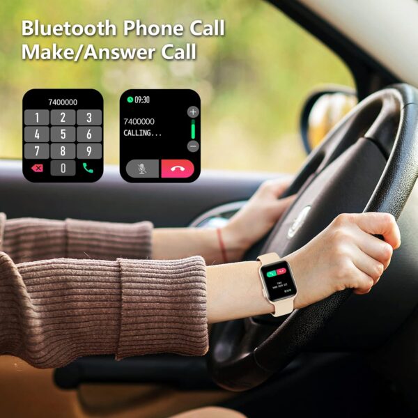 Bebinca Reloj Inteligente Mujer Llamadas y Whatsapp, 1.69”Pantalla HD Asistente de Voz Microfono/Frecuencia cardíaca/SpO2 IP68 Impermeable Batería Poterosa（Oro Claro） - Image 2