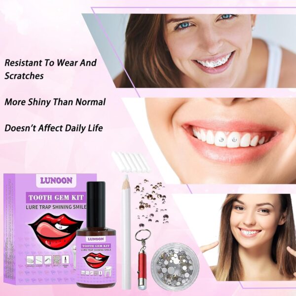 Tooth Gems Kit Gemas Diamante Dientes Kit Dentales De Gemas Para Dientes Juego De Decoración De Dientes De Joyería Adornos De Dientes Para Mujeres Gemas Kit Con 2 Pares De Gemas Mariposa - Image 5