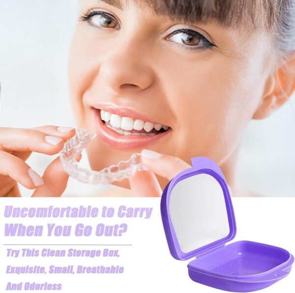 Kit de cepillo dental, caja de baño de reparación de contenedores dentales, Caja dental con espejo, herramienta de desmontaje del corrector con corrector 2x para 2 soportes masticables o limpieza - Image 4