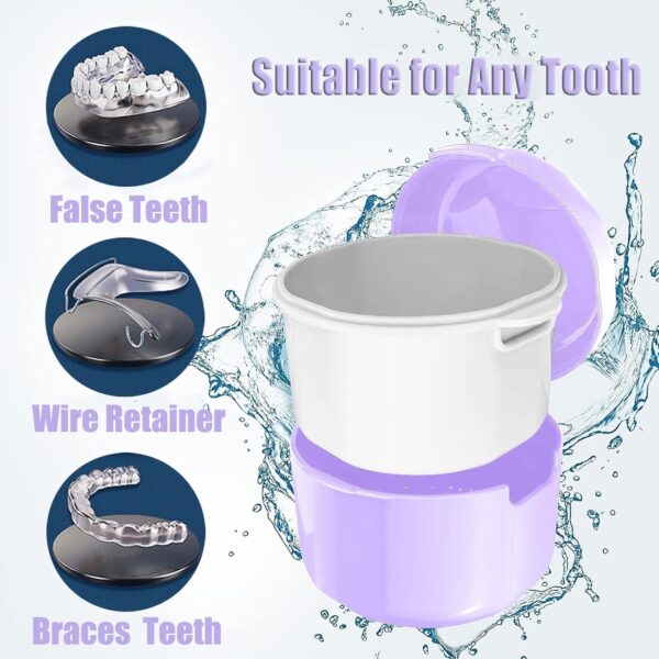 Kit de cepillo dental, caja de baño de reparación de contenedores dentales, Caja dental con espejo, herramienta de desmontaje del corrector con corrector 2x para 2 soportes masticables o limpieza - Image 3