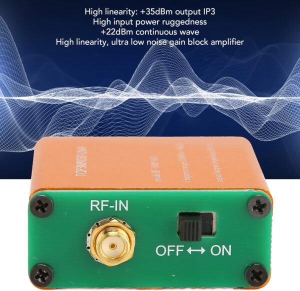 CCYLEZ Mini Amplificador de Audio, Amplificador de Banda Completa Portátil, 0,1 MHz‑6 GHz, Módulo de Preamplificador de Potencia LNa RF de Alta Ganancia de 20 DB para el Hogar,(Enviado con batería) - Image 3