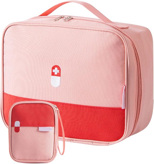 2 Piezas de Gran Capacidad Bolsa de medicamentos Bolsa de Primeros Auxilios, Bolsa Impermeable de Primeros Auxilios, medicamentos portátil Bolsa de medicamentos para la Escuela/Viajes/Camping