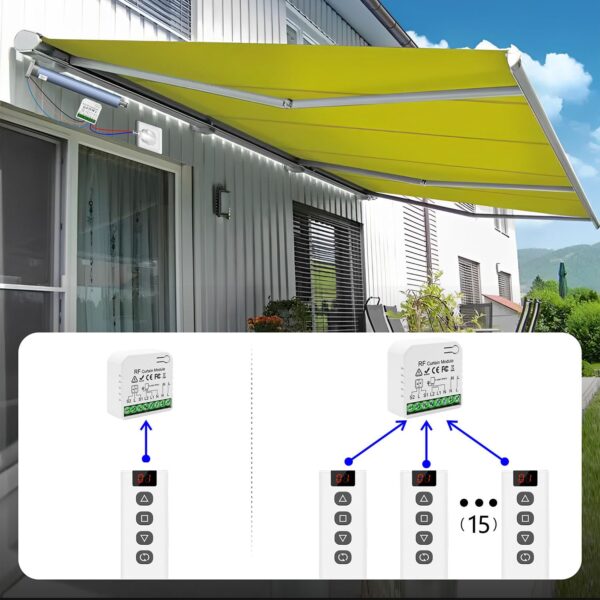 Tedeligo Interruptor De Persianas Por Radio, Receptor De Módulo De Relé Inalámbrico Con Rango De Control Remoto RF De Hasta 100M (3 receptores 1 transmisor) - Image 5