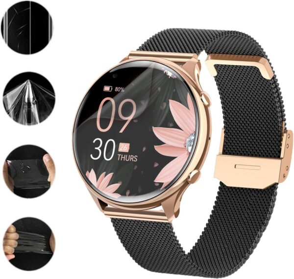 Frgnie RUXINGX - Protector de pantalla compatible con reloj inteligente RUXINGX para mujer de 1,39 pulgadas (6 unidades) flexible TPU protector de pantalla, compatible con reloj inteligente Fitonme - Image 4