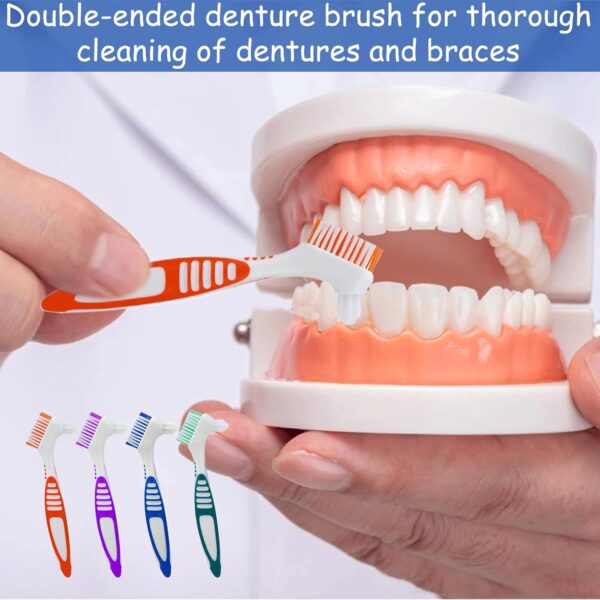 4 Piezas Cepillos De Limpieza De Dientes,Cepillos Para Dentaduras Postizas,Cepillo Para Dientes Postizos,Cabezal De Cepillo De Doble ángulo,Cepillo Protesis Dental,Para Limpieza De Retenedores - Image 6