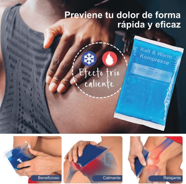IEA Medical Compresas frías y calientes | Set de 3 | M | 12x20 cm | Compresas frías para contusiones, picaduras de insectos y otras lesiones | Almohadilla de gel refrigerante reutilizable - Image 2