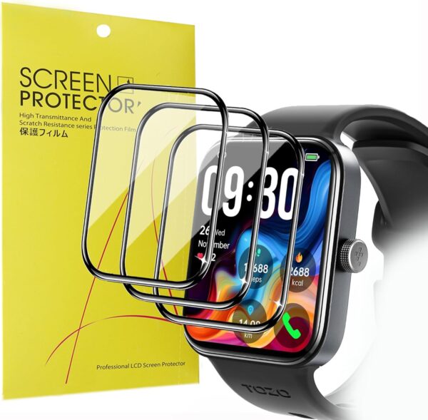 Blueshaweu Protector de pantalla compatible con reloj inteligente TOZO S4 AcuFit One de 1,78 pulgadas, HD, transparente, flexible, protector de pantalla de TPU [3 unidades] para reloj inteligente TOZO