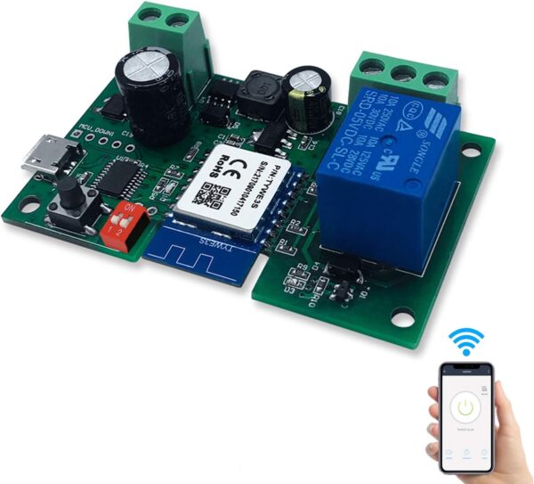 Eachen MóDulo Relé Inteligente InaláMbrico 1 Canal Para Smart Home Remote Control Dc 5V/12V, Se Aplica Al Control De Acceso, Encender Pc, Puerta De Garaje, Funciona Con Tuya/Smart Life App