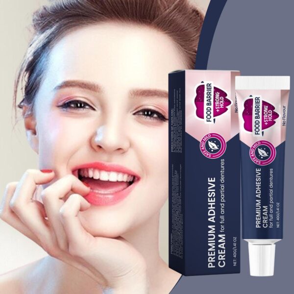 Uhngw Adhesivo para dentaduras postizas,Crema adhesiva para dentaduras postizas - Crema para dentaduras postizas de 40 g para una sujeción segura | Crema adhesiva de fijación fuerte durante todo el - Image 3