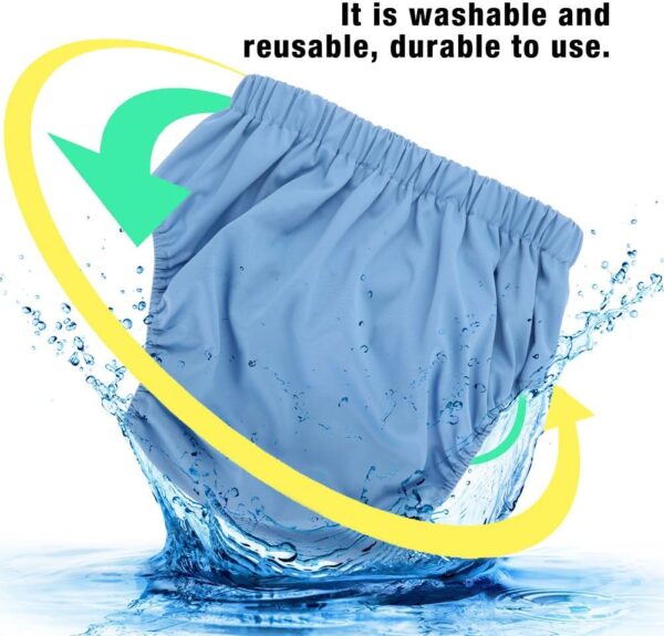 Dekaim Pañales de tela para adultos de 4 colores, pañales impermeables y reutilizables, pañales limpios y protección contra la incontinencia ajustable - Image 2