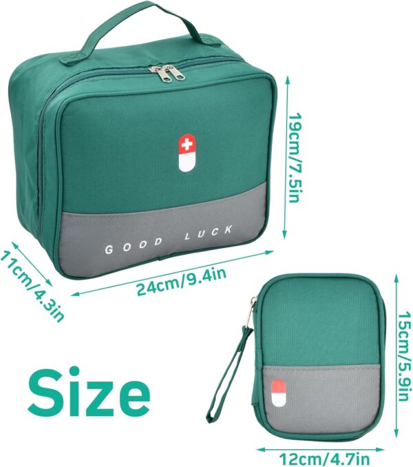 Litinliv 2 Piezas Bolsa de Primeros Auxilios, Botiquín de Gran Capacidad, Bolsa de Medicina Impermeable, Bolsa Médica Portátil para Casa, Oficina, Viaje, Senderismo, Camping(Verde) - Image 4