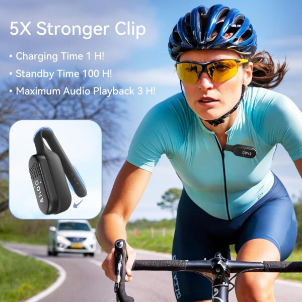 OHLPRO Altavoz Bluetooth portátil, pequeño, con clip, dos opciones de transporte, inalámbrico con sonido de graves HD, IPX5, resistente al agua, ideal para viajes, deportes y exteriores, color negro - Image 3