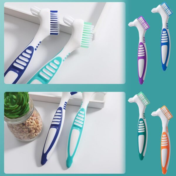 Cepillo de limpieza de dientes falsos, cepillo portátil de doble cara, cepillo de dientes pequeños, cepillo de limpieza de dentaduras postizas - Image 8