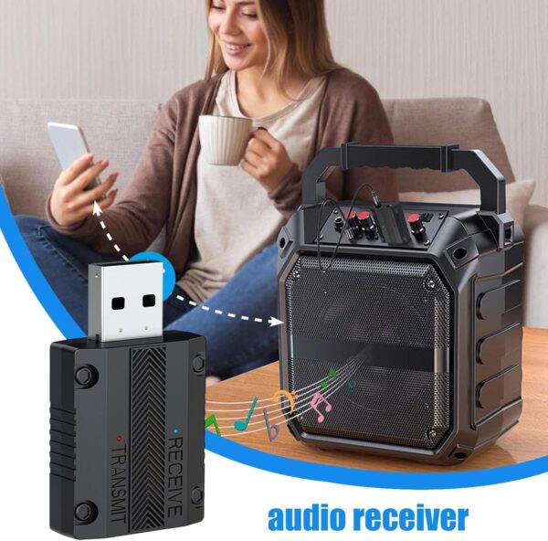 Receptor de audio para coche, convertidor amplificador de audio para coche, baja latencia, adaptador inalámbrico, receptor Plug and Play para de sonido de transmisión de música - Image 2