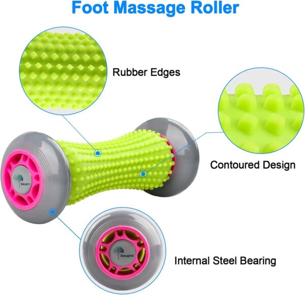 Beupro Rodillo para Masaje de Pies, Masajeador para fascitis plantar y el Dolor de Arco, Masajeador de Pies Músculo, Cervical, Espalda, Nalgas, Hombro, Brazos - Image 3