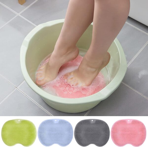 Alfombrilla de Ducha para pies, Exfoliante para pies y Espalda, Almohadilla de Masaje, Cepillo para pies, Limpiador masajeador con ventosas Antideslizantes, Almohadilla de Masaje de Silicona (D) - Image 7