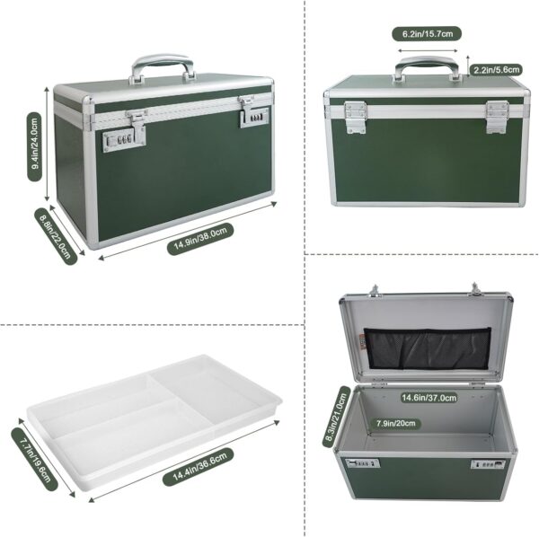 Caja de bloqueo de medicamentos con combinación, caja de almacenamiento de medicamentos con cerradura, caja de primeros auxilios vacía, caja de seguridad con cerradura de seguridad, organizador - Image 2