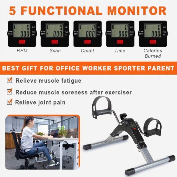 ZXLLAFT Portátil Stepper, Treadmill Cardio Steppers Máquina de piernas Equipo de Fitness Gimnasio en casa Ejercicio Mini Bicicleta giratoria con Pantalla LCD - Image 5