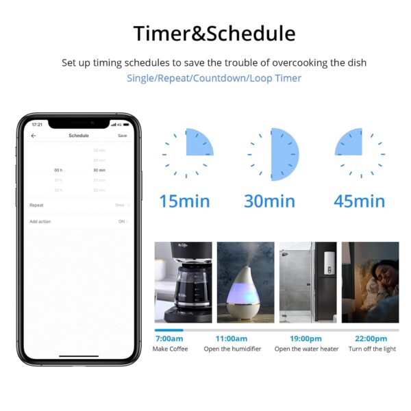 SonOFF S26R2 TPE-FR - Enchufe inteligente, compatible con Alexa, Google Home, 16 A tomas de corriente con control de voz, control remoto y programa de tiempo a través de eWeLink APP - Image 3