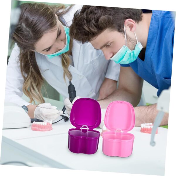 Healeved Caja De Prótesis Con Capa De Filtro Retenedor De Baño De Contenedor De Vasos Retenedores Para Estuche De Plástico Para Dentaduras Postizas Páginas - Image 5