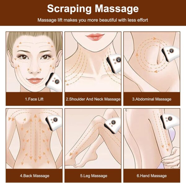 Gua Sha Eléctrico Masajeador Facial Eléctrico con Calor & Vibración & Antienvejecimiento Herramienta de Escultura Facial Limpiador Facial para Facelift Reducción de Arrugas y Hinchazón - Image 4