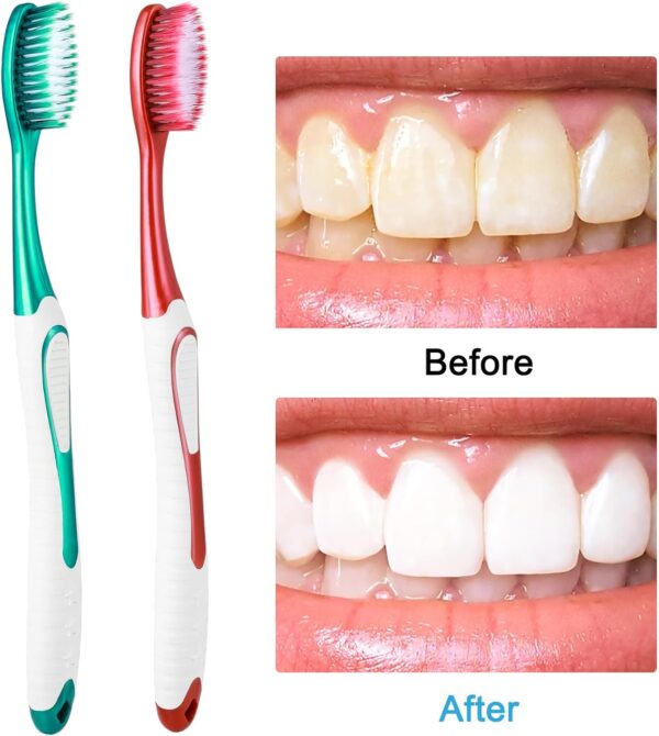 WLLHYF Cepillos de dientes extrasuaves, 5 unidades, portátil, manual, hilo dental, kit de viaje, cepillo de dientes de cerdas ultra limpias, cepillo de dientes sin dolor para encías sensibles de - Image 2