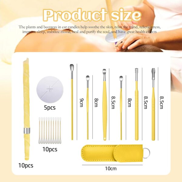 KUBDPQOR Quitar Cera Oidos - Kit Completo de Velas para Limpiar los Oídos - Excelente Aspirador de Cera de Oídos - Conos de Cera para una Limpieza Profunda y Cómoda - Audispray Adulto - Image 2