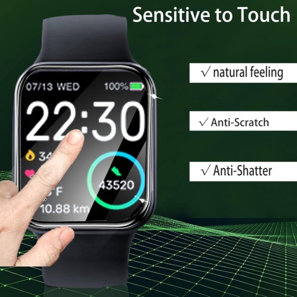 Blueshaweu compatible con PTHTECHUS Reloj protector de pantalla para PTHTECHUS S80 1,83 pulgadas reloj inteligente para niños, 3D cobertura completa HD protector de pantalla (3 paquetes) - Image 4