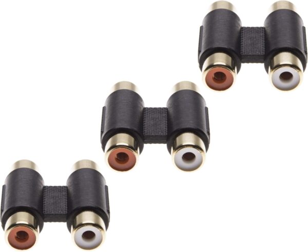 Keple Acoplador Hembra a Hembra RCA 2X, Adaptador de Conector de Audio, Adaptador de extensión para giradiscos, Tocadiscos, CD, MP3, DAC, Receptor, Amplificador, Cable de Audio (Paquete de 3) - Image 2