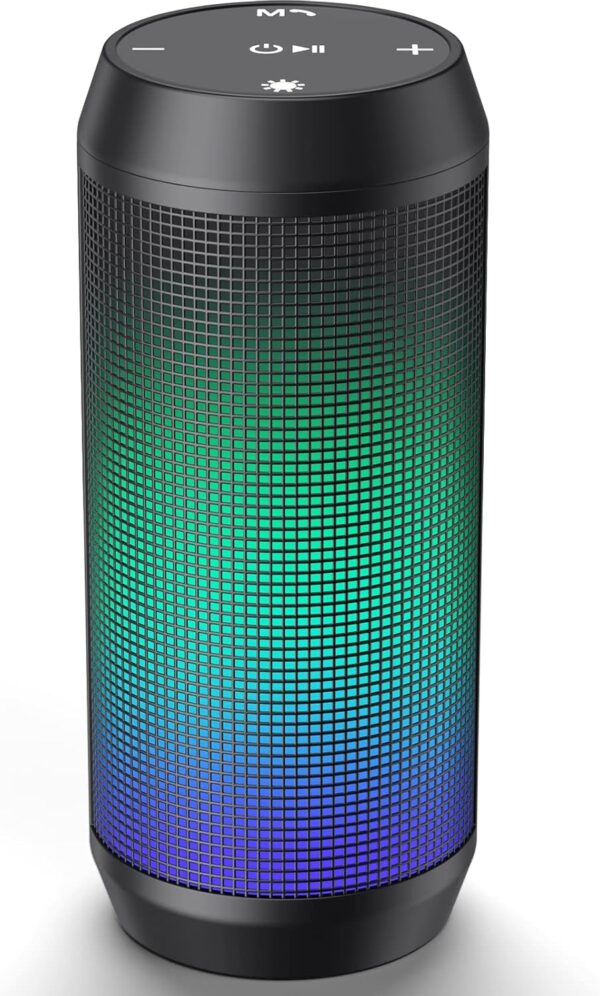 ELEHOT-Store Altavoz Bluetooth Potente Portatil con Luz LED de 5 Modos Inalambricos Recargable USB apoya TF Card/Memoria USB de 32G Estereo, Verde
