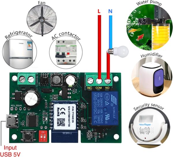 Eachen MóDulo Relé Inteligente InaláMbrico 1 Canal Para Smart Home Remote Control Dc 5V/12V, Se Aplica Al Control De Acceso, Encender Pc, Puerta De Garaje, Funciona Con Tuya/Smart Life App - Image 4