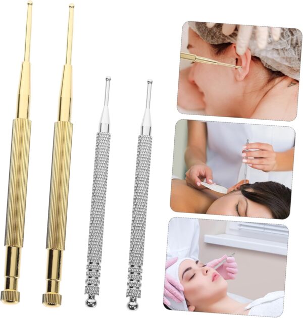 Healeved 4 Piezas detector auricular tripe portàtils masajeador facial herramientas de corporal sonda de pinta corporal bolígrafo sonda de oído inoxidable - Image 7