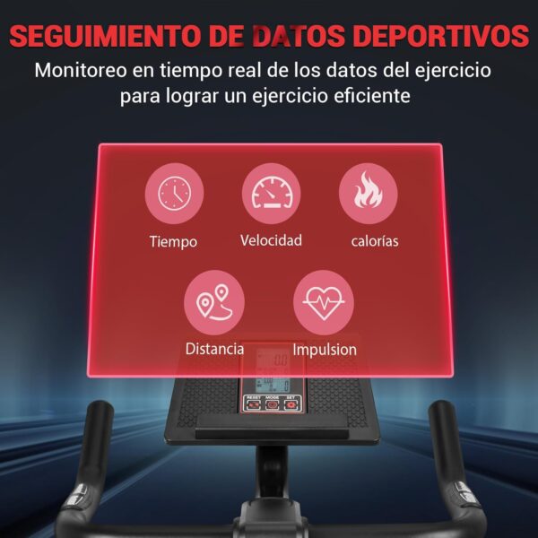 Bicicleta Estatica, Bici Estatica Profesional DMASUN con Portavasos, Ejercicio Silencioso Seguro, Cómodo Cojín Del Asiento, Capacidad 160 kg (Funda Sillin Bicicleta Estatica Incluida) - Image 4