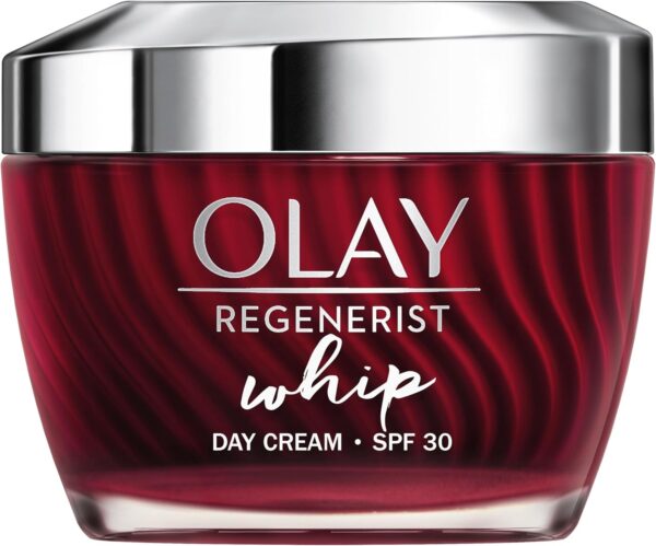 Olay Regenerist Whip Crema Facial De Día Ligera con SPF 30 Y Acabado Mate, Con Vitamina B3 & Niacinamida, Hidrata Durante 24H, 50ml
