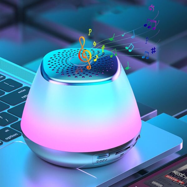 Altavoces pequeños inalámbricos, altavoz de luz nocturna, colorido altavoz portátil pequeño, altavoz inalámbrico, altavoz inalámbrico inteligente para camping, exteriores - Image 2