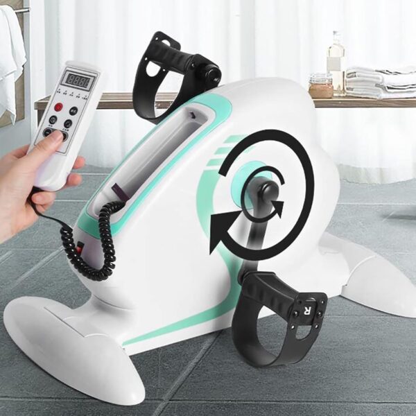 WPJQJWD Ejercitador De Pedal Eléctrico para Ancianos, Ejercitador Pedal Eléctrico Soporte Protector Pierna Bicicleta Eléctrica Motorizada Ejercicios Ancianos Mini Bicicleta Estática - Image 4