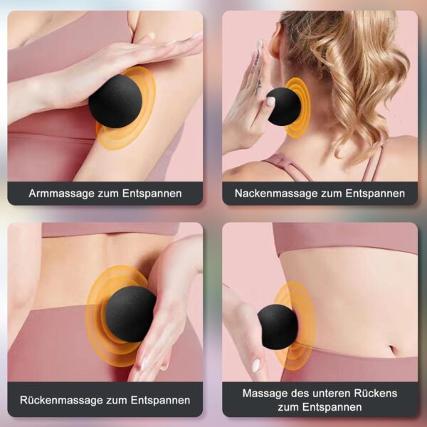 Gemtte 2 piezas pequeño juego de bolas fasciales, pelotas de masaje de espalda espina dorsal pies palma, bola de masaje de puntos gatillo para yoga, relajación muscular fascial (negro) - Image 6