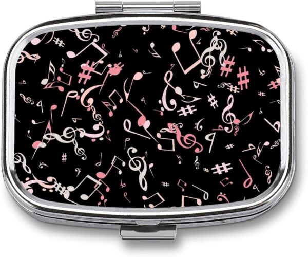 Notas Musicales Pastillero Portátiles De Viaje Dosificador De Comprimidos Organizador Medicación 5.5 cm