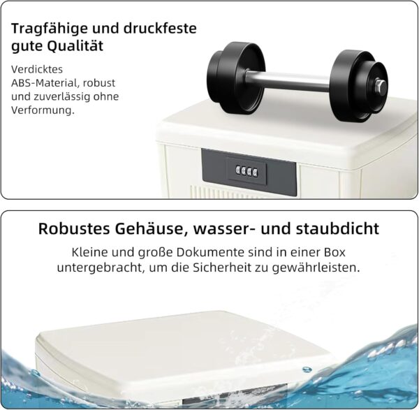 JUMBENA Caja de almacenamiento portátil de 2 capas con cerradura de combinación, 25 × 20 × 10 cm, caja de primeros auxilios, caja de medicamentos, organizador de medicina, caja de almacenamiento de - Image 4