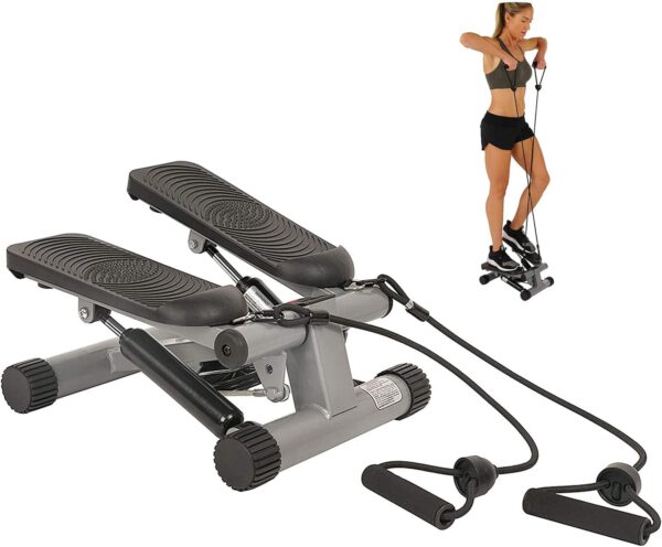ZXLLAFT Fitness Mini Stepper con Bandas de Resistencia, Máquina de Ejercicio Paso de Altura Ajustable, Máquina de Ejercicios Twister de Cintura
