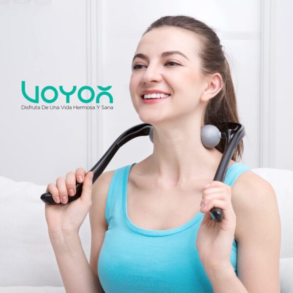 VOYOR Masajeador de Cuello Shiatsu, Masajeador Cervical y de Espalda, Masaje para Cervicales Hombros Manual Tejido Profundo Relajación para Alivio de Fatiga y Dolor MS110 - Image 7