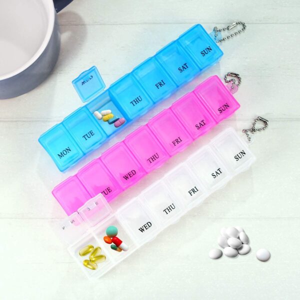 iwobi Pastillero Semanal, 3 Caja de Pastillas Organizador de Medicamentos, con 21 Compartimentos Dosificador de Comprimidos Grande 7 Dias Pastillero - Image 6